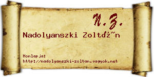 Nadolyanszki Zoltán névjegykártya